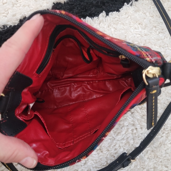Vintage authentic Dooney & Bourke plaid red black crossbody purse tartan - Picture 12 of 16